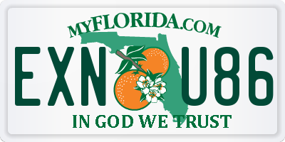 FL license plate EXNU86