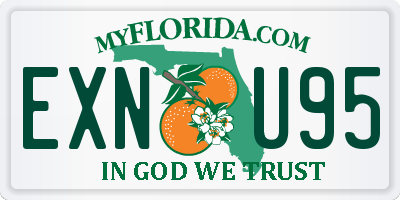 FL license plate EXNU95