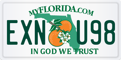 FL license plate EXNU98