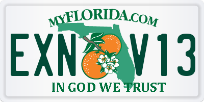 FL license plate EXNV13