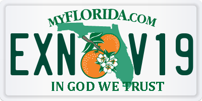 FL license plate EXNV19