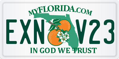 FL license plate EXNV23