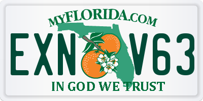 FL license plate EXNV63