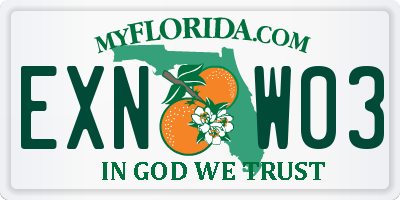 FL license plate EXNW03