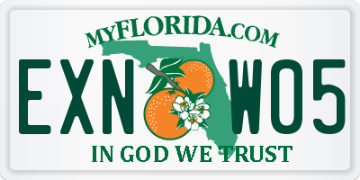 FL license plate EXNW05