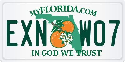 FL license plate EXNW07