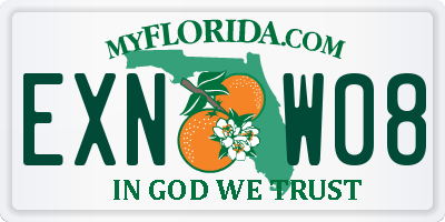 FL license plate EXNW08