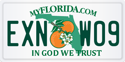 FL license plate EXNW09