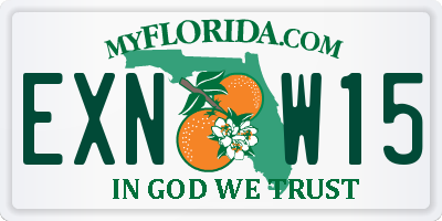 FL license plate EXNW15