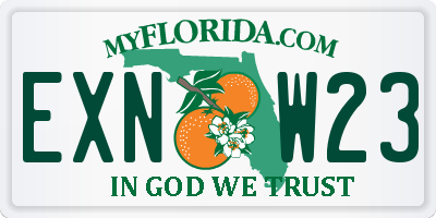 FL license plate EXNW23