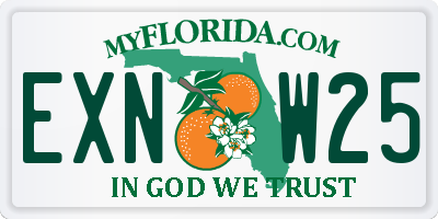 FL license plate EXNW25