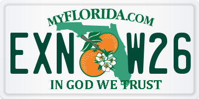 FL license plate EXNW26