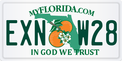 FL license plate EXNW28