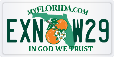 FL license plate EXNW29