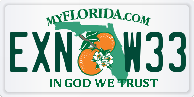 FL license plate EXNW33