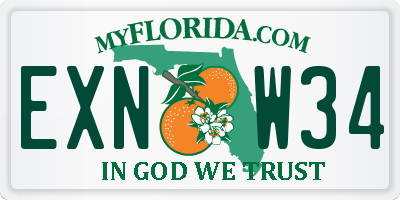 FL license plate EXNW34