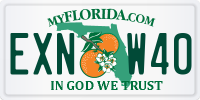 FL license plate EXNW40