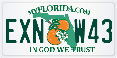 FL license plate EXNW43