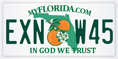 FL license plate EXNW45