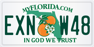 FL license plate EXNW48