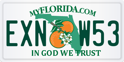 FL license plate EXNW53