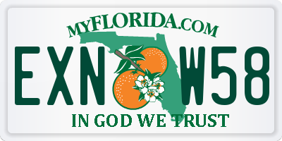 FL license plate EXNW58