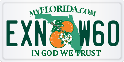 FL license plate EXNW60