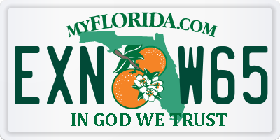 FL license plate EXNW65