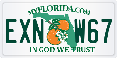 FL license plate EXNW67