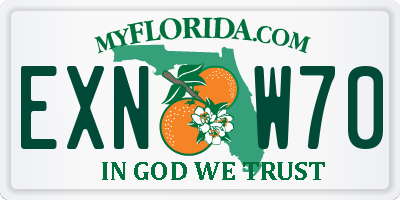 FL license plate EXNW70