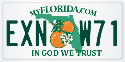 FL license plate EXNW71