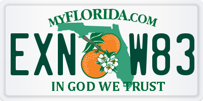 FL license plate EXNW83