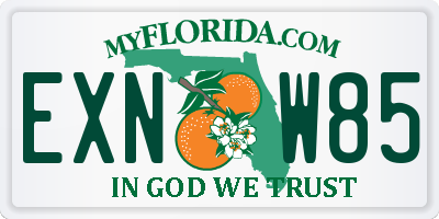 FL license plate EXNW85