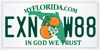 FL license plate EXNW88