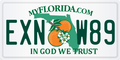 FL license plate EXNW89