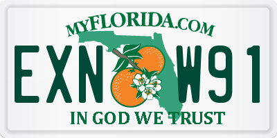 FL license plate EXNW91