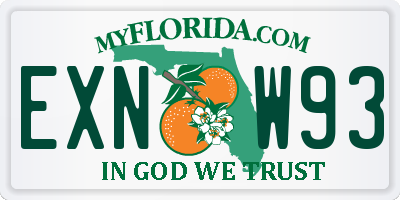 FL license plate EXNW93