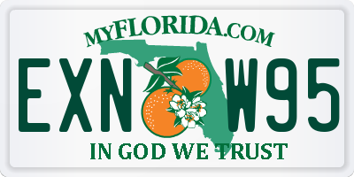FL license plate EXNW95