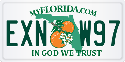FL license plate EXNW97