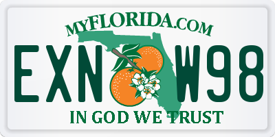 FL license plate EXNW98
