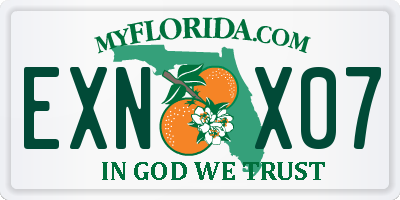 FL license plate EXNX07