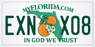 FL license plate EXNX08