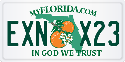 FL license plate EXNX23