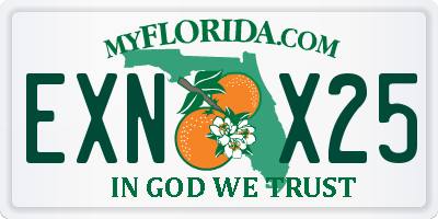 FL license plate EXNX25