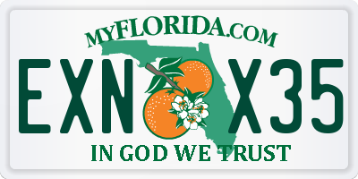 FL license plate EXNX35