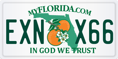 FL license plate EXNX66