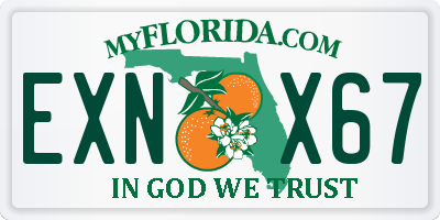 FL license plate EXNX67