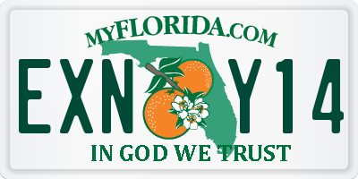 FL license plate EXNY14