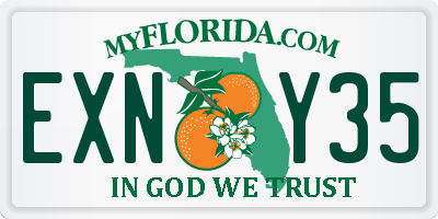 FL license plate EXNY35