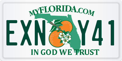 FL license plate EXNY41